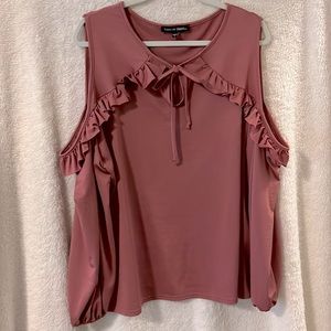 cold shoulder ruffle top